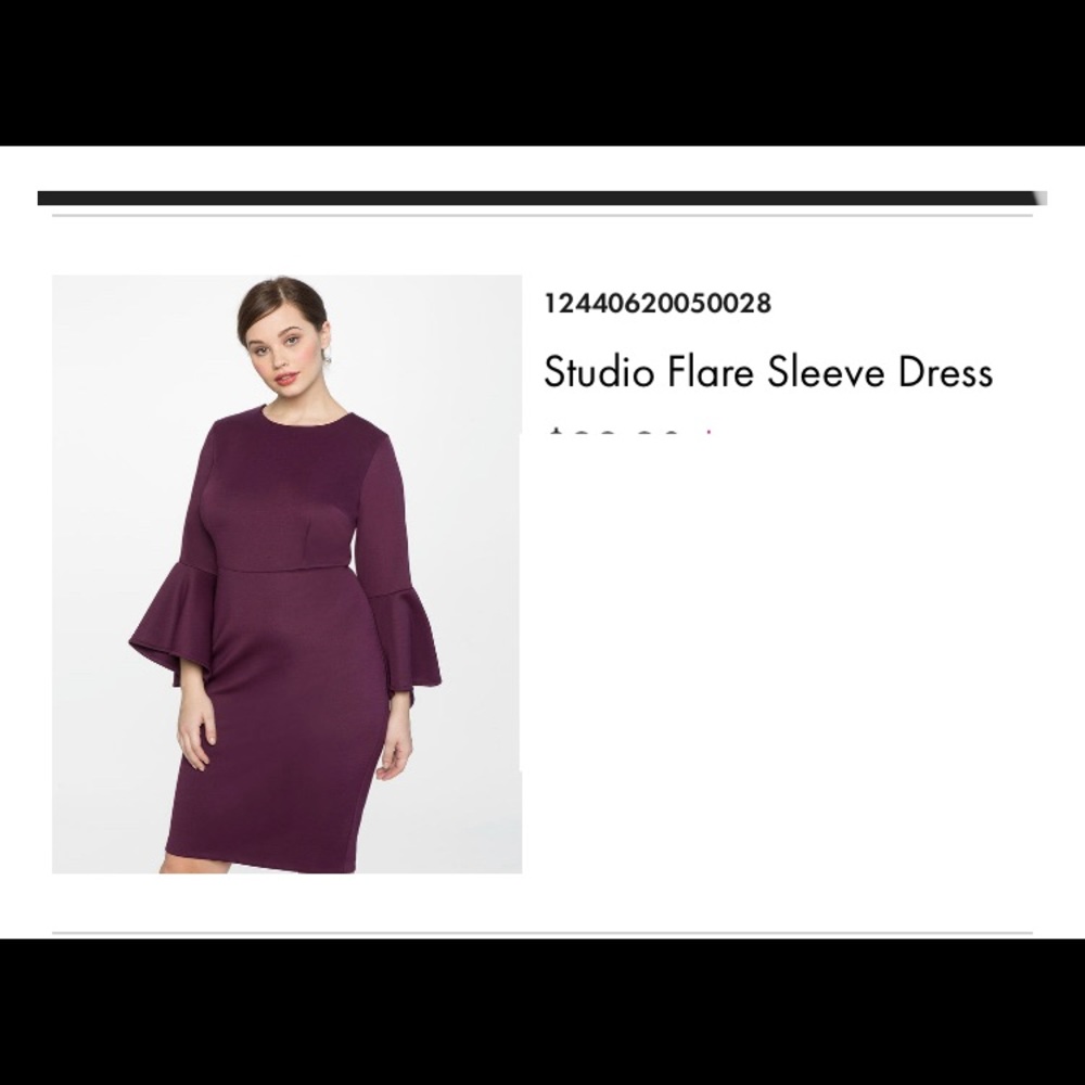 ELOQUII Studio Flare Sleeve Scuba Dress size 28